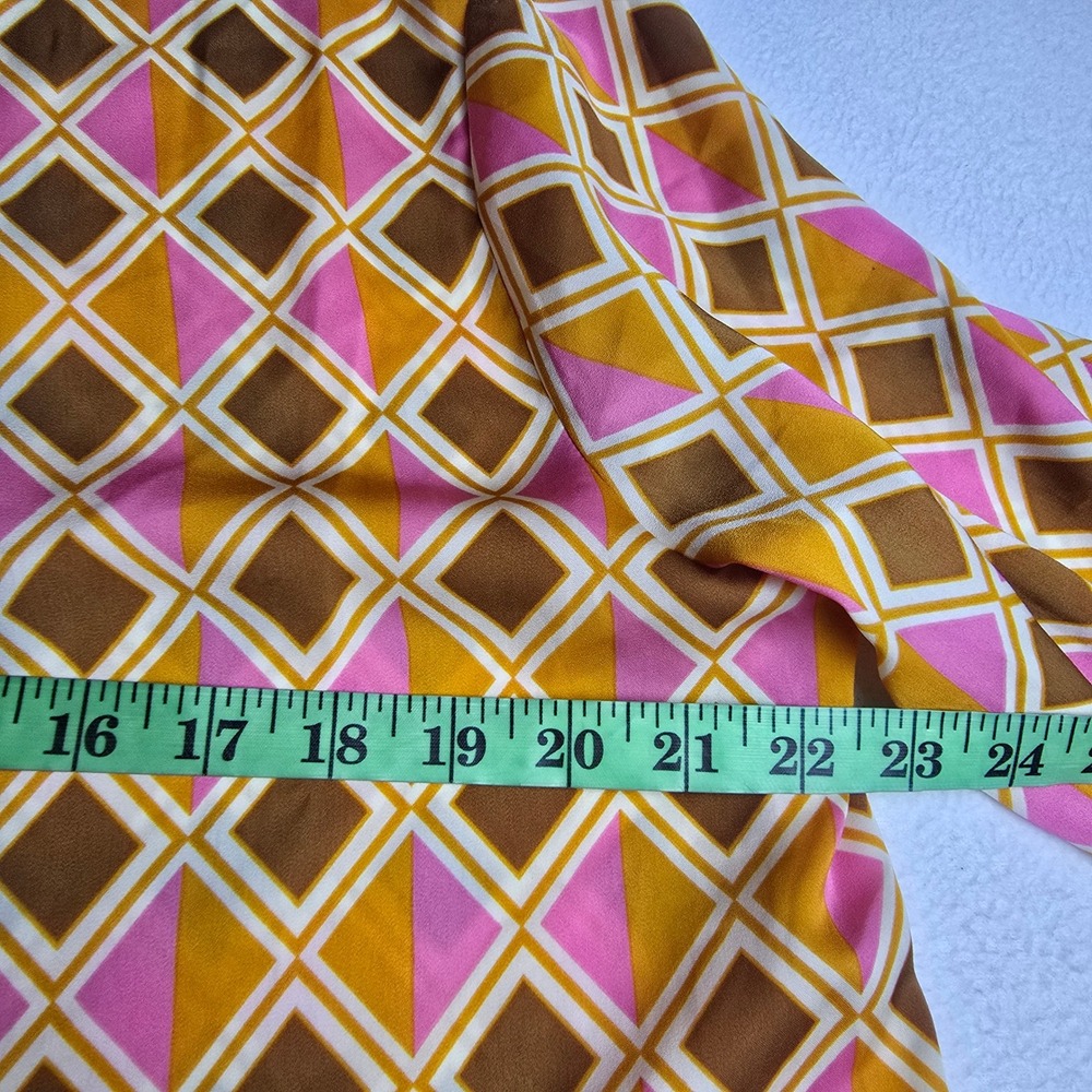 Rose + Olive Boho Set Geometric Print 2 Piece Long Sleeve Shirt Wide Leg Pants L - Picture 6 of 15